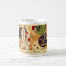 Art déco - el vintage Halloween hace frente Taza