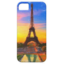 art-eiffel_tower iPhone 5 carcasa
