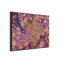 Arte aborigen del punto lona envuelta para galerias