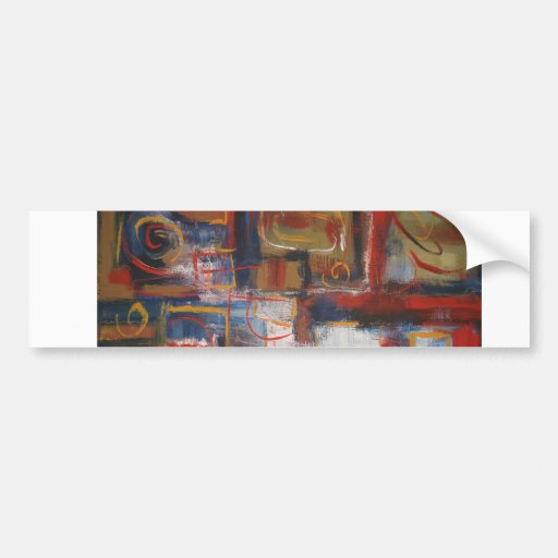 Arte abstracto africano - cuadrados y círculos pegatina de parachoque