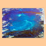 Arte abstracto azul del agua del espacio tarjetas
