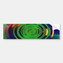Arte abstracto contemporáneo verde y azul pegatina de parachoque