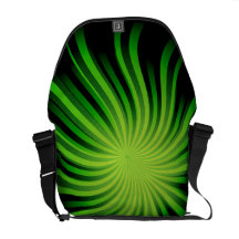 Arte abstracto de la luz verde bolsa de mensajeria 