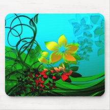 Arte abstracto de las flores, de las vides y de la tapetes de ratón