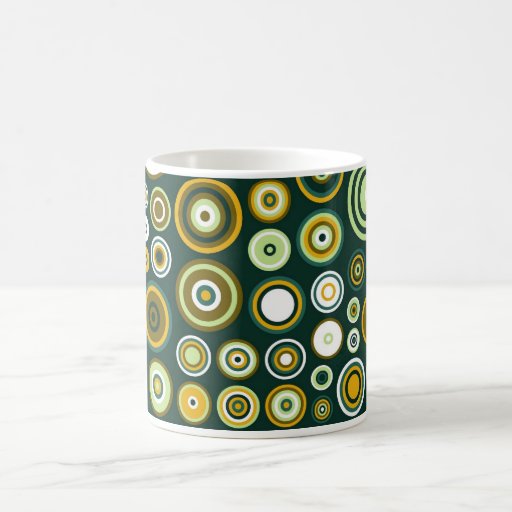 Arte abstracto de los años 50 verdes y blancos del tazas