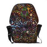 Arte abstracto de los círculos del collage moderno bolsa messenger