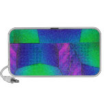 Arte abstracto de los cristales en verde azul rosa laptop altavoz