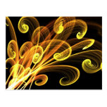 Arte abstracto de los flores de oro postales