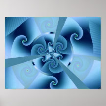 Arte abstracto del acordeón azul poster