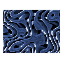 Arte abstracto del cromo azul de Swiryly Tarjeta Postal