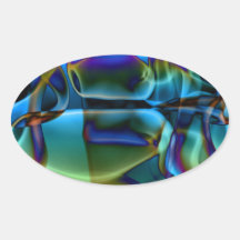 Arte abstracto del humo calcomanía ovaladas personalizadas