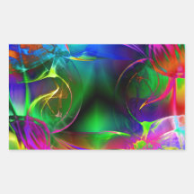 Arte abstracto del humo rectangular pegatinas