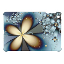 Arte abstracto floral lindo del oro azul