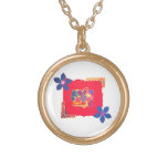 Arte abstracto floral rojo joyerias