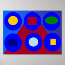 Arte abstracto - horizonte rojo poster