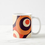 Arte abstracto retro de los años 50 del naranja y  tazas