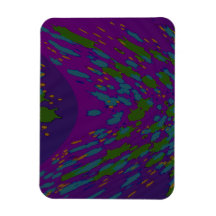 arte abstracto verde púrpura imanes rectangulares