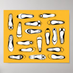 Arte amarillo de la pared de las bailarinas impresiones