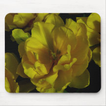 Arte amarillo del tulipán tapete de ratón