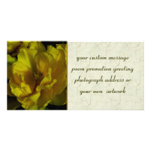 Arte amarillo del tulipán tarjetas fotográficas personalizadas