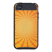 Arte anaranjado y amarillo del fractal iPhone 4 cárcasas