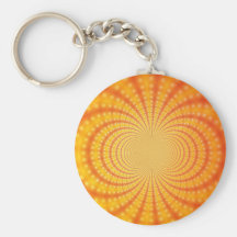 Arte anaranjado y amarillo del fractal llaveros personalizados