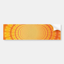 Arte anaranjado y amarillo del fractal etiqueta de parachoque