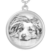 Arte australiano del perro de pastor pendientes