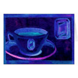 Arte azul del café de CricketDiane de las gemas de Tarjetas