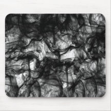 Arte blanco y negro Mousepad del humo