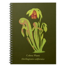 Arte botánico de la planta carnívora libros de apuntes con espiral