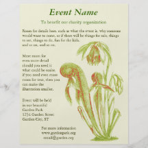 Arte botánico de la planta carnívora flyer personalizado