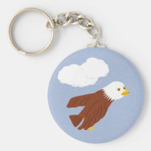 Arte caprichoso calvo del dibujo animado de Eagle Llavero