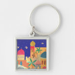 Arte colorido de la ciudad de Jerusalén Llavero Personalizado