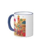 Arte colorido de la ciudad de Jerusalén Taza De Café