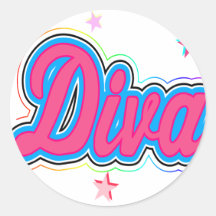 Arte colorido de la pintada de la diva pegatinas  