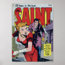 Arte cómico de la época dorada - el santo poster