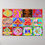 Arte curativo puro de REIKI - 12 símbolos Poster