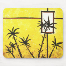 Arte de bambú Mousepad del amarillo (día) Tapete De Ratón