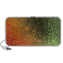 Arte de cristal con verde rojo y el naranja laptop altavoz