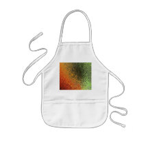 Arte de cristal con verde rojo y el naranja delantales