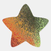 Arte de cristal con verde rojo y el naranja calcomanía cuadrada personalizada