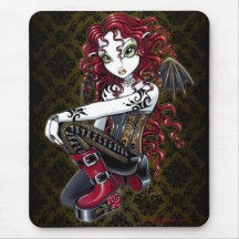 Arte de hadas Mousepad del tatuaje gótico del rosa Tapete De Raton