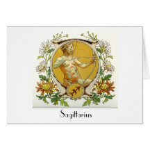 Arte de la antigüedad del zodiaco del sagitario tarjetas