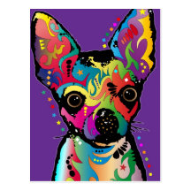Arte de la chihuahua tarjeta postal