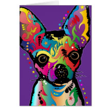 Arte de la chihuahua tarjeton