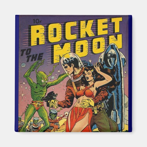 Arte de la cubierta de cómic del vintage de Sci Fi Imán