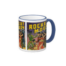 Arte de la cubierta de cómic del vintage de Sci Fi Tazas De Café