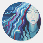 Arte de la diosa - luna eléctrica etiqueta
