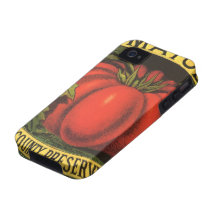 Arte de la etiqueta del cajón de la fruta del vint iPhone 4/4S carcasas